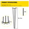 SucceBuy Haarnadel-Tischbeine Schwarzes 4er-Set 61cm Produktbild-Vorschau 7