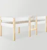 A white and wood loft bed with a ladder against a white background. Voir les images du produit