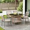 Merax Gartenmöbel Set aus Rattan mit rundem Glastisch und 4 Produktbild-Vorschau 6