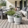 Weiß gestreifter Kunststoff-Blumentopf auf Bein 39,5x37,5 Produktbild-Vorschau 7