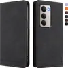 Two views of a black flip-style phone case, showing the front and back. Produktbild-Vorschau