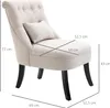A cream-colored armchair with dimensions indicated by lines and text. Produktbild-Vorschau