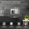 A bathroom scene featuring a black bathtub, a wall niche with bathroom products, and a small stool with a plant. Náhled obrázku produktu