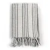 vidaXL Strisce di cotone 160 x 210 cm Grigio e bianco Anteprima dell’immagine prodotto 1