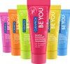 A row of colorful toothpaste tubes. Náhled obrázku produktu