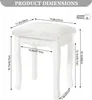 Product dimensions diagram for a white stool. Anteprima dell’immagine prodotto