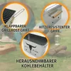 Holzkohlegrill, BBQ Grill +Zange Gartengrill 43x22 cm, Produktbild-Vorschau 4