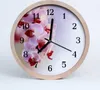Holzuhr 30fi cm wanduhr - Orchidee Blumen Produktbild-Vorschau 1
