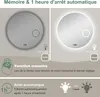 Miroir de salle de bain rond 60cm LED, horloge + loupe + Voir les images du produit 4