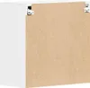 The back and side of a white cabinet are shown, with a brown composite board backing. Anteprima dell’immagine prodotto