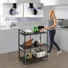 klappbaren 3-stufigen Rollwagen, Metall-Aufbewahrungsregale Produktbild-Vorschau 4