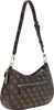 A studio shot of a brown GUESS shoulder bag with a repeating logo pattern. Náhľad obrázku produktu