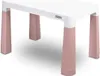 A white and pink children's table with four legs, shown from a slightly elevated angle against a white background. Produktbild-Vorschau