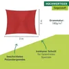 Sonnensegel Rechteck, 2x3m, rot, wasserabweisend Produktbild-Vorschau 2