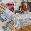 Tischdecke Patchwork Maritim Rot 100x140cm Schnittkante Wasserabweisend abwaschbar, Ansicht 5 Produktbild-Vorschau