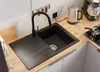 PRIMAGRAN Spülbecken Schwarz 78x50cm, Granitspüle 1 Becken Produktbild-Vorschau 2