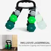 A set of dumbbells on a rack, with a smaller inset image showing the rack in a home setting. Produktbild-Vorschau
