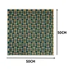 A square panel with a woven pattern, with dimensions indicated. Produktbild-Vorschau