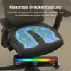 Close-up of an ergonomic office chair seat with a pressure mapping overlay and a color gradient legend. Podgląd zdjęcia produktu