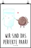 Mr. & Mrs. Panda Bild Milch Keks DIN A0 - Weiß - Geschenk, Produktbild-Vorschau 1