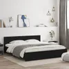 vidaXL Bettgestell mit Kopfteil Schwarz 160x200 cm Produktbild-Vorschau 2