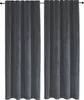 Samt Vorhang 2er Set Anthrazit Kräuselband 140x175 cm Produktbild-Vorschau 1