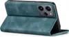 A teal flip case for a smartphone, shown open and angled. Produktbild-Vorschau