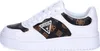 A side view of a white and brown Guess sneaker. Produktbild-Vorschau