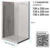 Duschabtrennung Duschwand Dusche Duschkabine (BxH) 100 cm x Produktbild-Vorschau 2
