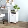 vidaXL Mobile laterale con rotelle bianco 33x38x60 cm Anteprima dell’immagine prodotto 2