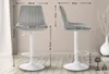 2er Set Barhocker Toni Samt weiß grau Produktbild-Vorschau 2