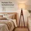 Stehlampe wohnzimmer Leselampe Stehleuchte Stativ aus Holz, Produktbild-Vorschau 3