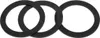 Three black rubber gaskets are arranged in a chain-like formation against a white background. Produktbild-Vorschau