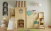 Hochbett 90x200 cm mit Rutsche & Kleiderschrank Kinderbett Produktbild-Vorschau 12