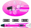 A pink 3D pen with digital displays showing temperature and material settings, set against a pink background with bubbles. Náhľad obrázku produktu