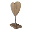 Clayre & Eef dekoratívna figúrka srdce 15x8x27 cm hnedé Náhľad obrázku produktu 2