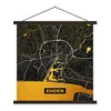 MuchoWow® Textilposter Schwarz und Gold - Stadtplan - Emden Produktbild-Vorschau 1