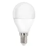 A white LED light bulb with a silver screw base, isolated on a white background. Produktbild-Vorschau