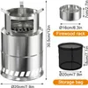 XMTECH 3-v-1 nerezový kempingový varič na drevo, hobo varič Náhľad obrázku produktu 2