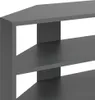 A close-up view of a dark gray corner shelf unit. Produktbild-Vorschau