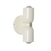 TWIN Wandleuchte E27 2-flammig, cremefarbene Metalllampe Produktbild-Vorschau 1