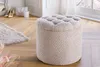 Hocker MODERN BAROCK STORAGE 50cm Bouclé Champagner Produktbild-Vorschau 2