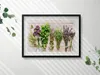 Pflanzen und Kräuter auf Brettern– Wandbild mit Rahmen – Produktbild-Vorschau 3