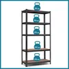 A black metal shelving unit with five shelves, each labeled with a blue weight icon indicating 175 kg capacity. Podgląd zdjęcia produktu