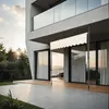 A modern house with a patio and a retractable awning. Produktbild-Vorschau