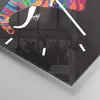 Wanduhr - Quadrat - Glasuhr - Elefant spaß bunt tier - Produktbild-Vorschau 5