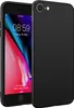 A black silicone phone case is shown next to a smartphone displaying a lock screen. Anteprima dell’immagine prodotto