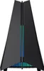 A front view of a black computer tower with blue and green LED lighting. Náhled obrázku produktu