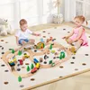 COSTWAY 78 teiliges Kinder Eisenbahn Set, 5 in 1 Produktbild-Vorschau 2