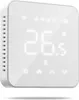 A white smart thermostat is shown against a white background. Produktbild-Vorschau